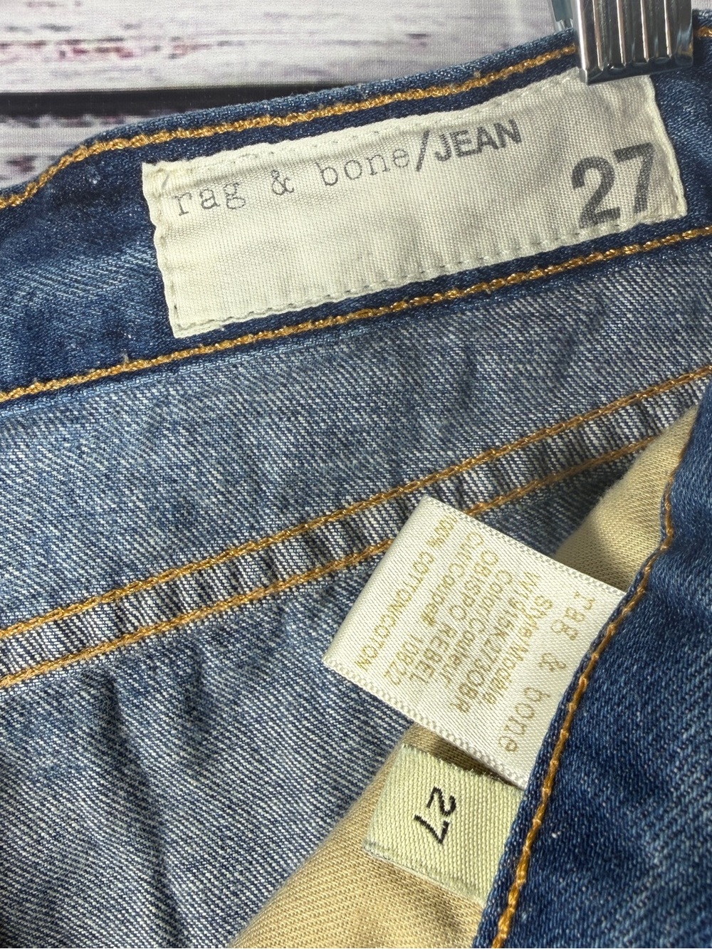 Rag & Bone Distressed Denim Shorts Cuffed Boyfriend Fit Size 27 - Picture 3 of 8